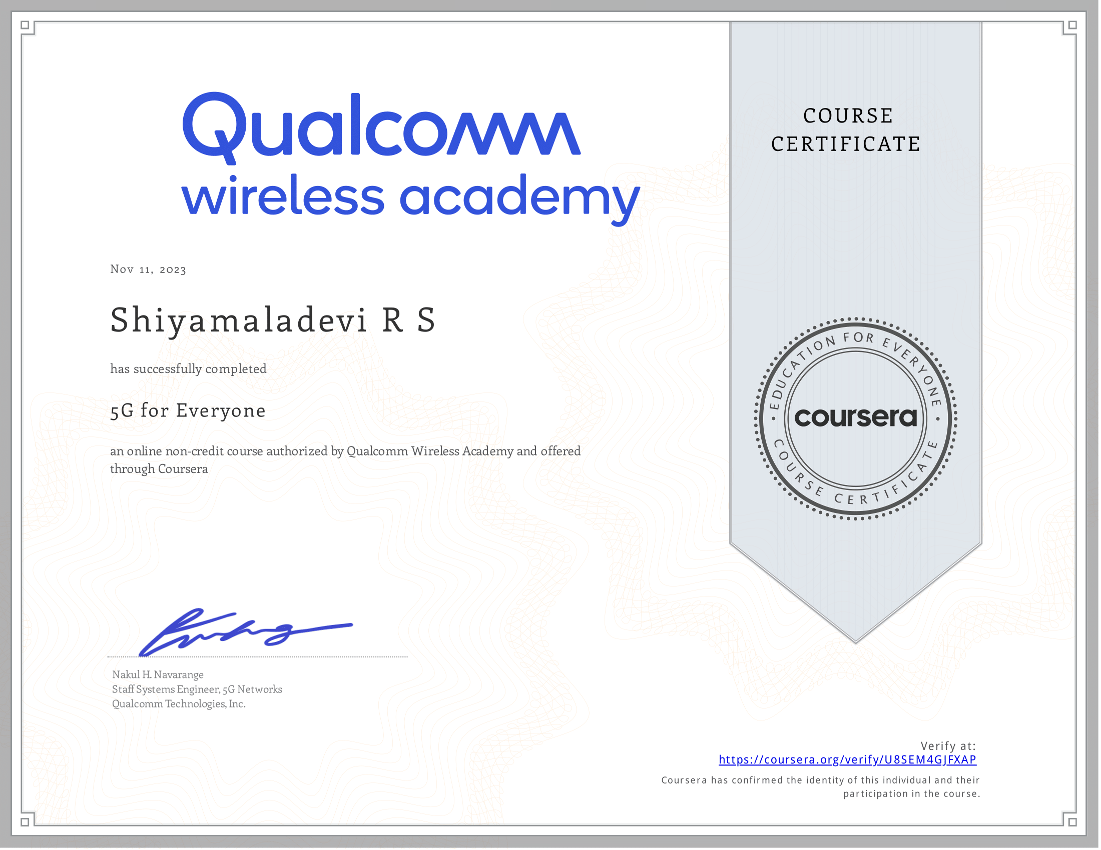5G for Everyone Certificate