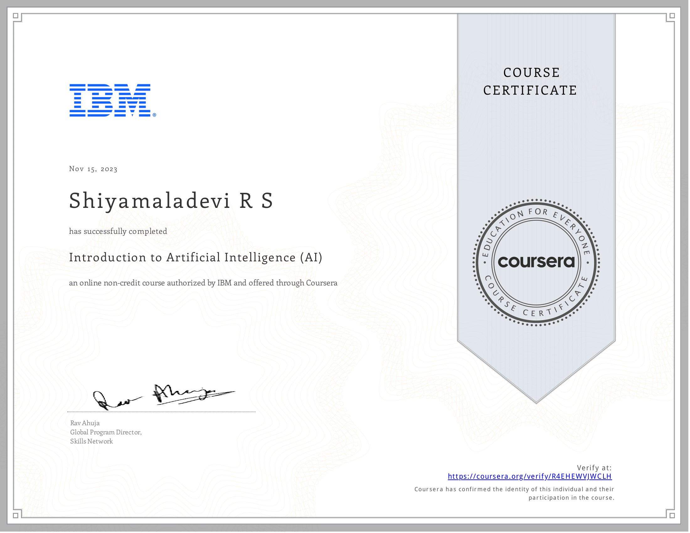 Introduction to AI Certificate