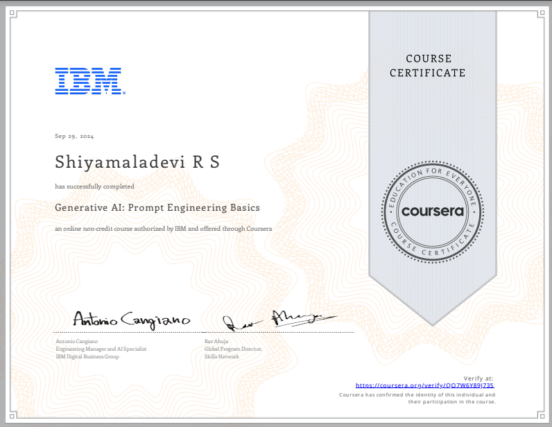 Prompt Engineering Certificate